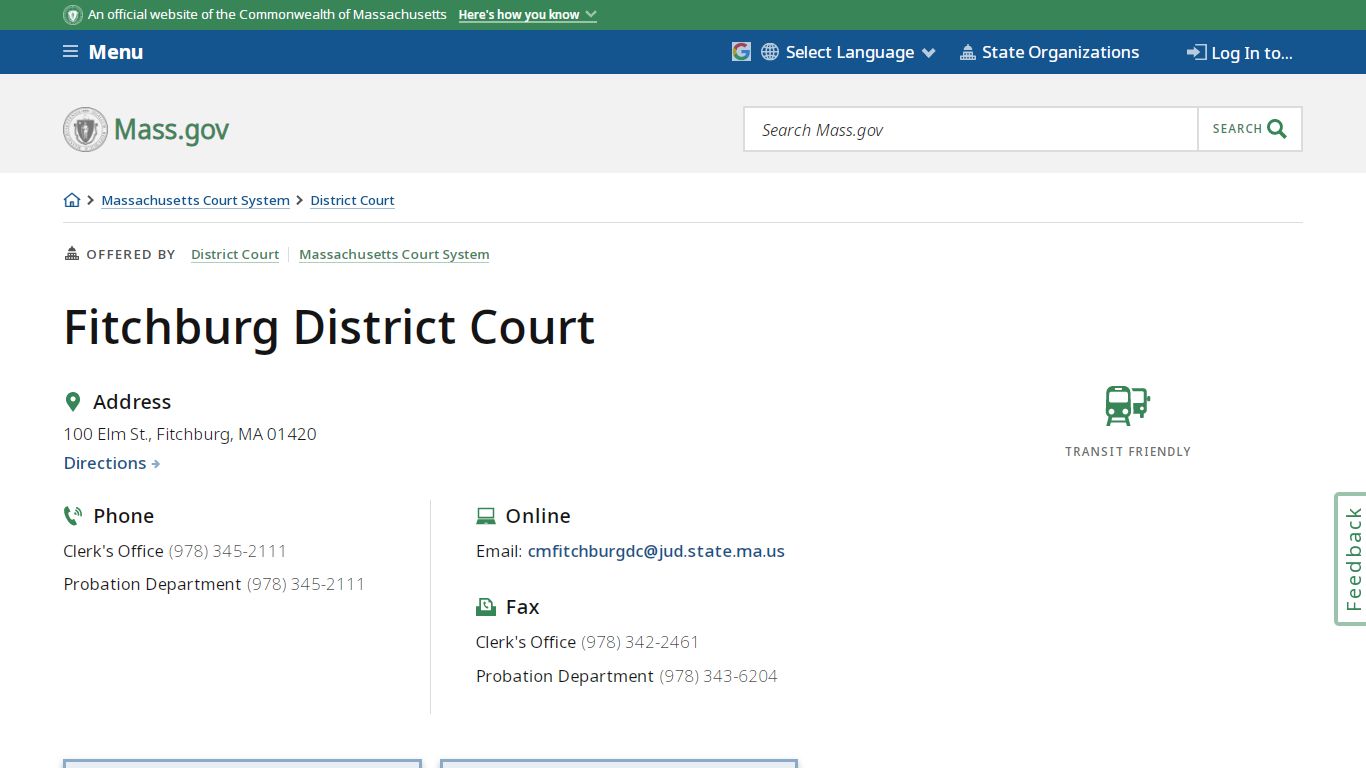 Fitchburg District Court | Mass.gov