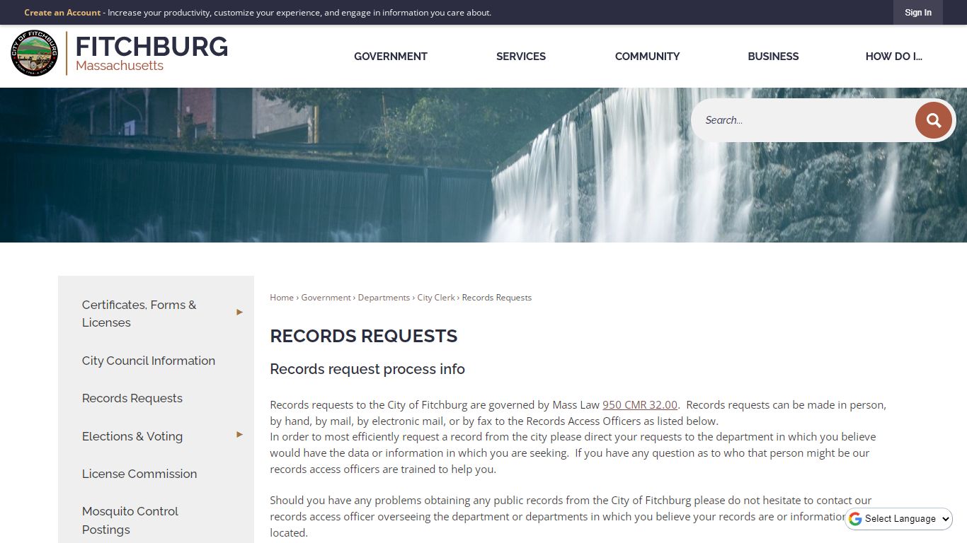 Records Requests | Fitchburg, MA