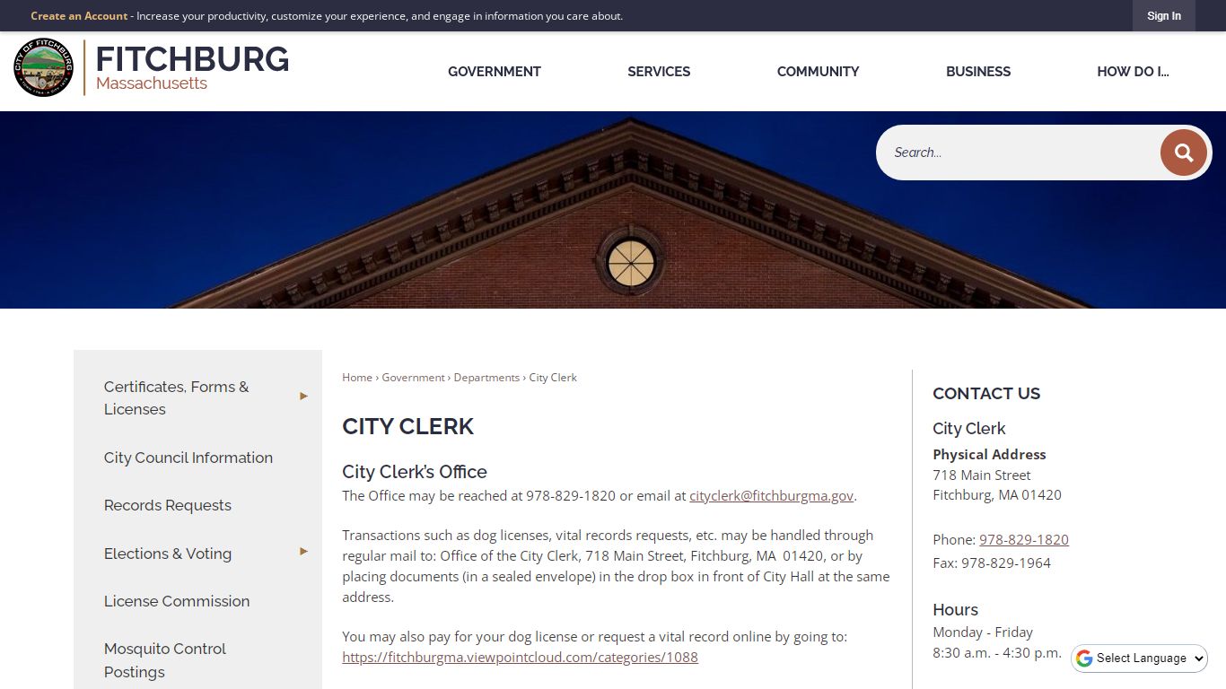 City Clerk | Fitchburg, MA